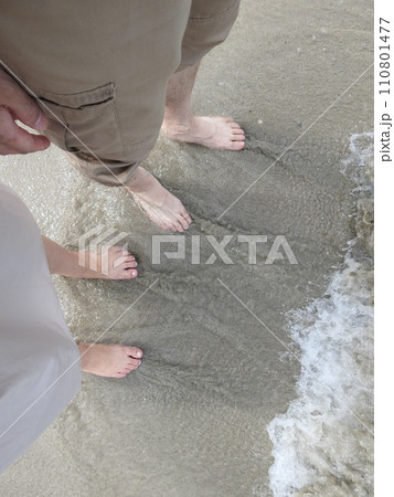 男性と女性の足元　足　フットケア　二人 110801477