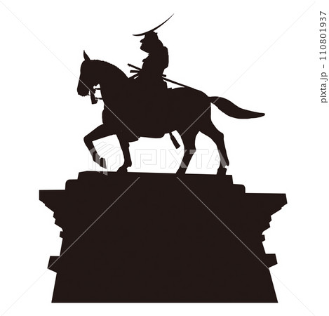 伊達政宗公 銅像シルエット 伊達政宗公 銅像シルエット 110801937