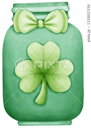 Luck of the Irish! Watercolor Shamrock Design for St. Patrick's Day 110802356