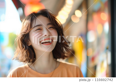 ポジティブな女性「AI生成画像」 110802742