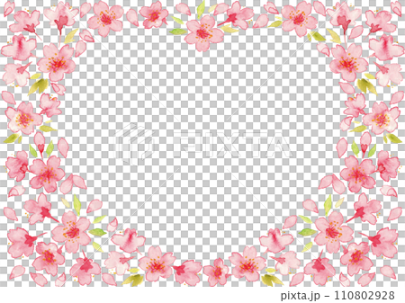 Heart-shaped cherry blossom watercolor illustration 01 Heart-shaped cherry blossom watercolor illustration 01 110802928