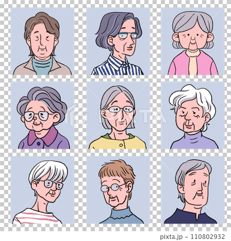 Various grandma icon set 110802932