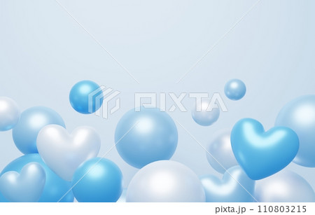 3D背景素材_ハート_水色 110803215