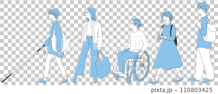 Diversity, young people with and without disabilities set 110803425