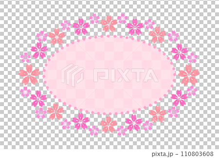 櫻花橢圓形框架日本圖案格子圖案 櫻花橢圓形框架日本圖案格子圖案 110803608
