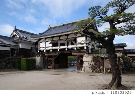 広島城二の丸表御門と松 広島城二の丸表御門と松 110803929