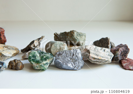 geology and science-different colorful minerals- gemstones texture. Natural mineral stones close up geology and science-different colorful minerals- gemstones texture. Natural mineral stones close up 110804619