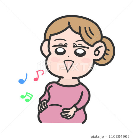歌う 妊婦 マタニティー イラスト 歌う 妊婦 マタニティー イラスト 110804903