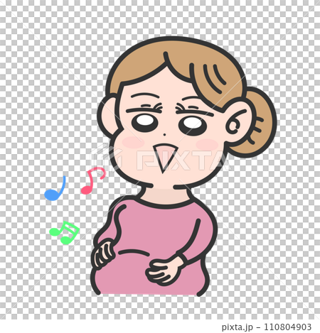 歌う 妊婦 マタニティー イラスト 歌う 妊婦 マタニティー イラスト 110804903