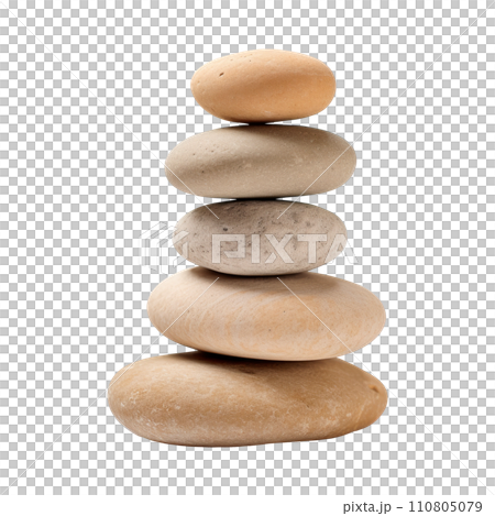 Stone tower. Pyramid of the stones isolated on white background 110805079