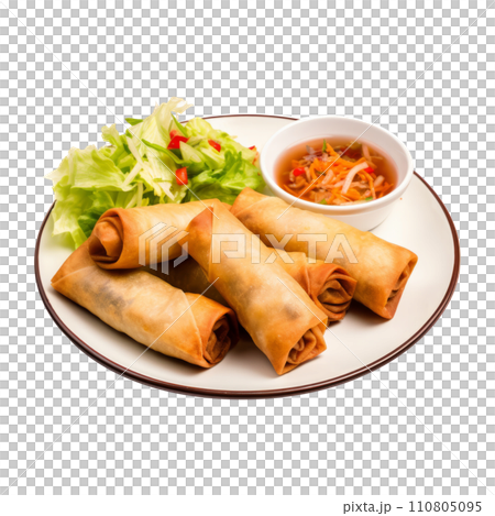Chinese traditional spring roll filled with vegetables. Chinese traditional spring roll filled with vegetables. 110805095
