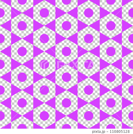 Abstract Seamless Geometric Hexagons Triangles and Circles Pattern. Vector Art. 110805128