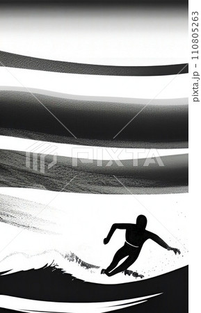 Surfer surfing in the sea. vector illustration. Surfer surfing in the sea. vector illustration. 110805263