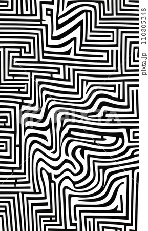 black and white abstract pattern with maze look black and white abstract pattern with maze look 110805348