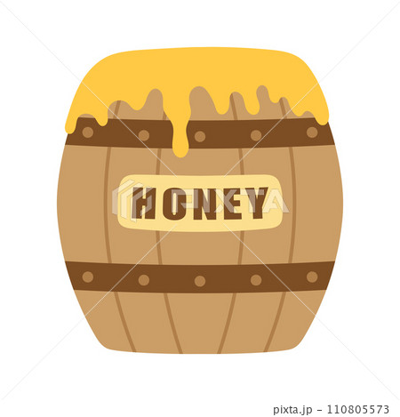cartoon barrel of honey isolated on white cartoon barrel of honey isolated on white 110805573