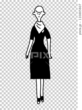 女性のファッション　首にスカーフを巻いた女性 110805607