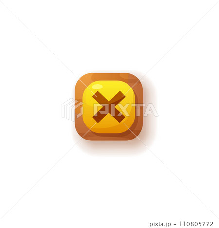 Close or delete action 3D button for game ui vector illustration isolated. 110805772