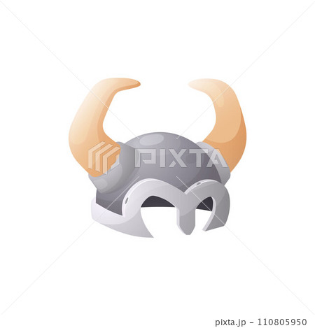 Helmet with horns flat style, vector illustration isolated on white 110805950