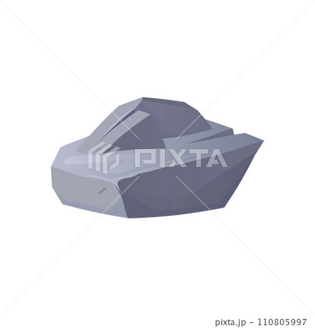 Boulder or rock fragment icon flat vector illustration isolated on white. 110805997