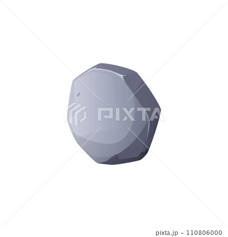 Isolated grey stone, cartoon vector illustration on white, game design 110806000