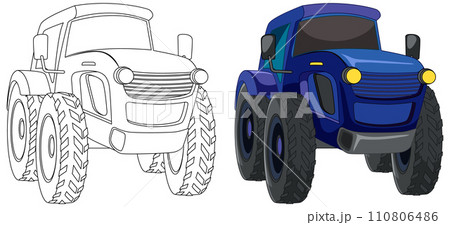 Colorful Monster Truck Vector Illustration Colorful Monster Truck Vector Illustration 110806486