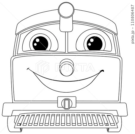 Friendly Cartoon Train Illustration Friendly Cartoon Train Illustration 110806487