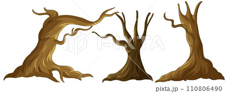 Mystical Ancient Tree Trunks Illustration 110806490