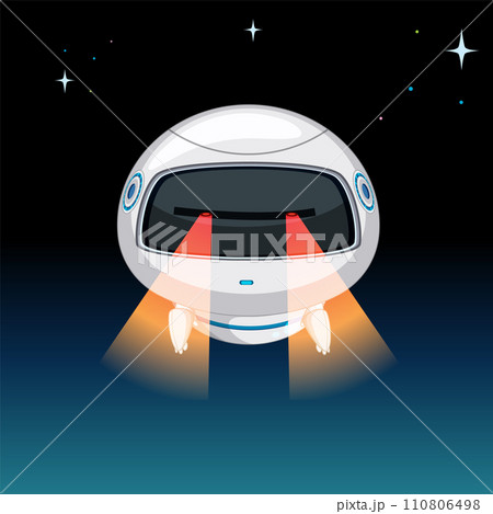 Futuristic Spaceship Launching into Space 110806498