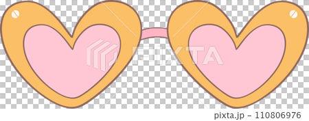 Groovy glasses doodle hand drawing 110806976