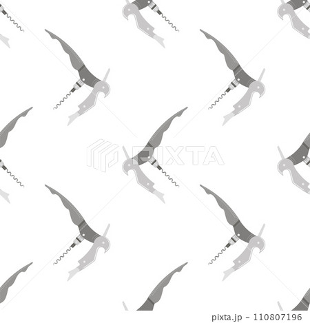 Vector Opener for Bottle Icon Isolated on White Background. Modern Corkscrew Seamless Pattern Vector Opener for Bottle Icon Isolated on White Background. Modern Corkscrew Seamless Pattern 110807196