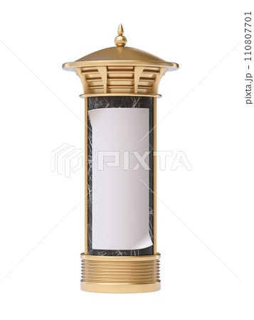 Golden advertising column 3D Golden advertising column 3D 110807701