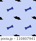 Mustache and bow tie, seamless pattern, vector. 110807941