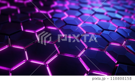Abstract 3d Futuristic Molecular Neon Mesh Abstract 3d Futuristic Molecular Neon Mesh 110808158
