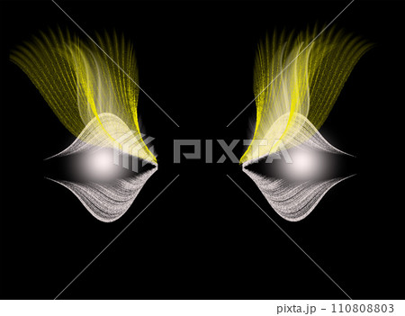 burning flames for a design, abstract with yellow lines on a black background, Vector illustration. burning flames for a design, abstract with yellow lines on a black background, Vector illustration. 110808803