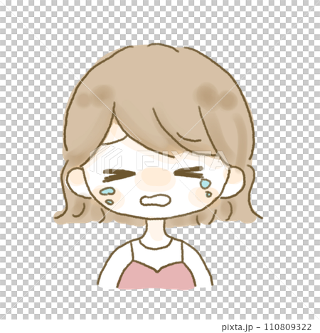 Illustration of a crying woman Illustration of a crying woman 110809322