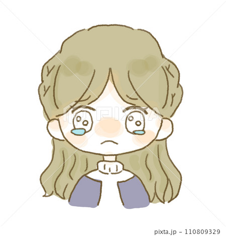泣いている女性のイラストのイラスト素材 [110809329] - PIXTA