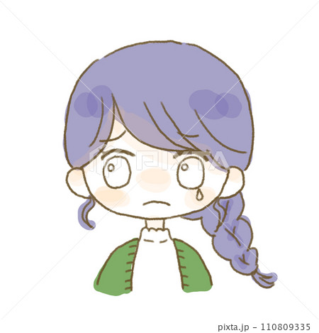 泣いている女性のイラスト 110809335