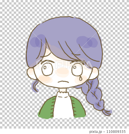 泣いている女性のイラスト 110809335