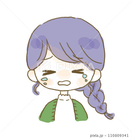 泣いている女性のイラスト 110809341