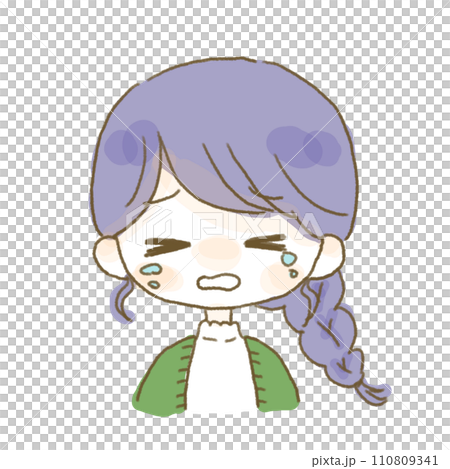 泣いている女性のイラスト 110809341