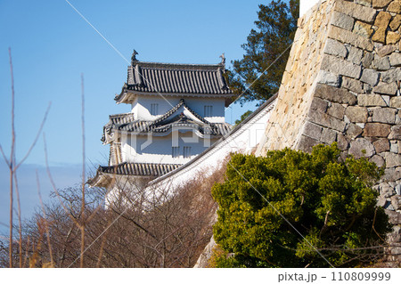 石垣の上に建つ 坤櫓と白壁 110809999