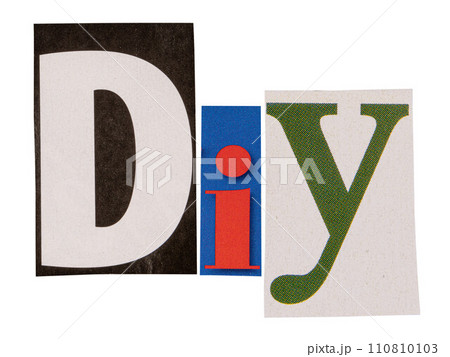 The word diy made from cutout letters 110810103