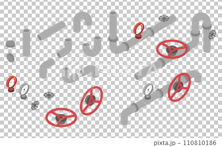 Isometric illustration: piping set 110810186