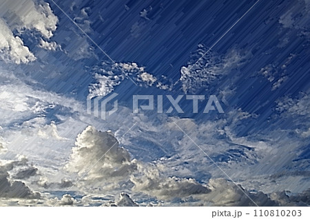 3D画像パステル調アート青空と白い雲 真夏の入道雲 積螺雲21 110810203