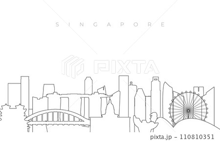Outline Singapore skyline.  110810351
