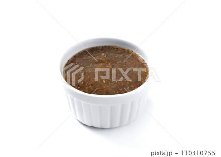 Green Chimichurri Sauce isolated on white background 110810755