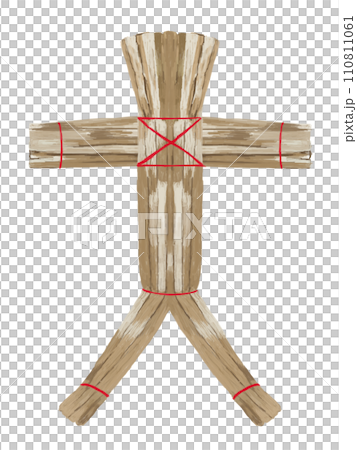 Red string straw doll white background_vertical Red string straw doll white background_vertical 110811061
