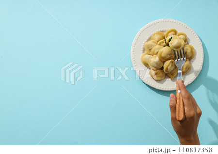 Dumplings, concept of tasty food, dough food 110812858