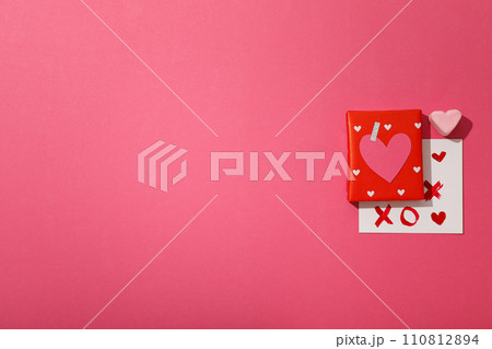 Gifts for Valentine's Day, on a light background, flat lay. 110812894