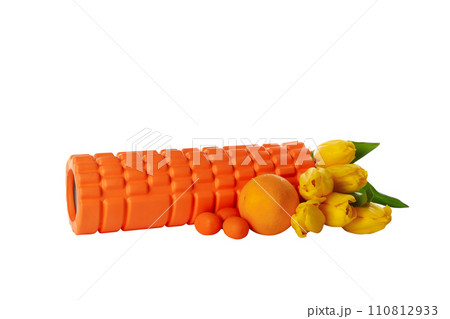 PNG sports accessories with flowers, isolated on white background. PNG sports accessories with flowers, isolated on white background. 110812933